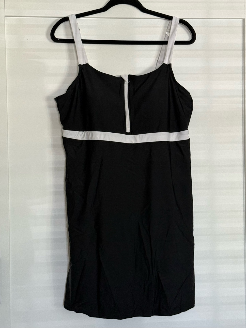 Lands' End Size XXL 20 Black Swim Dress with White Accents